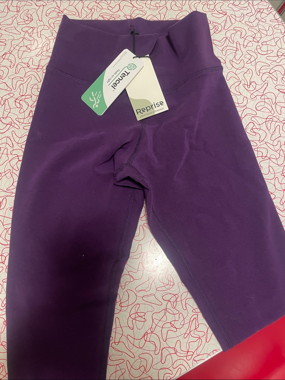 Kids' Purple Active Leggings with Wide Waistband